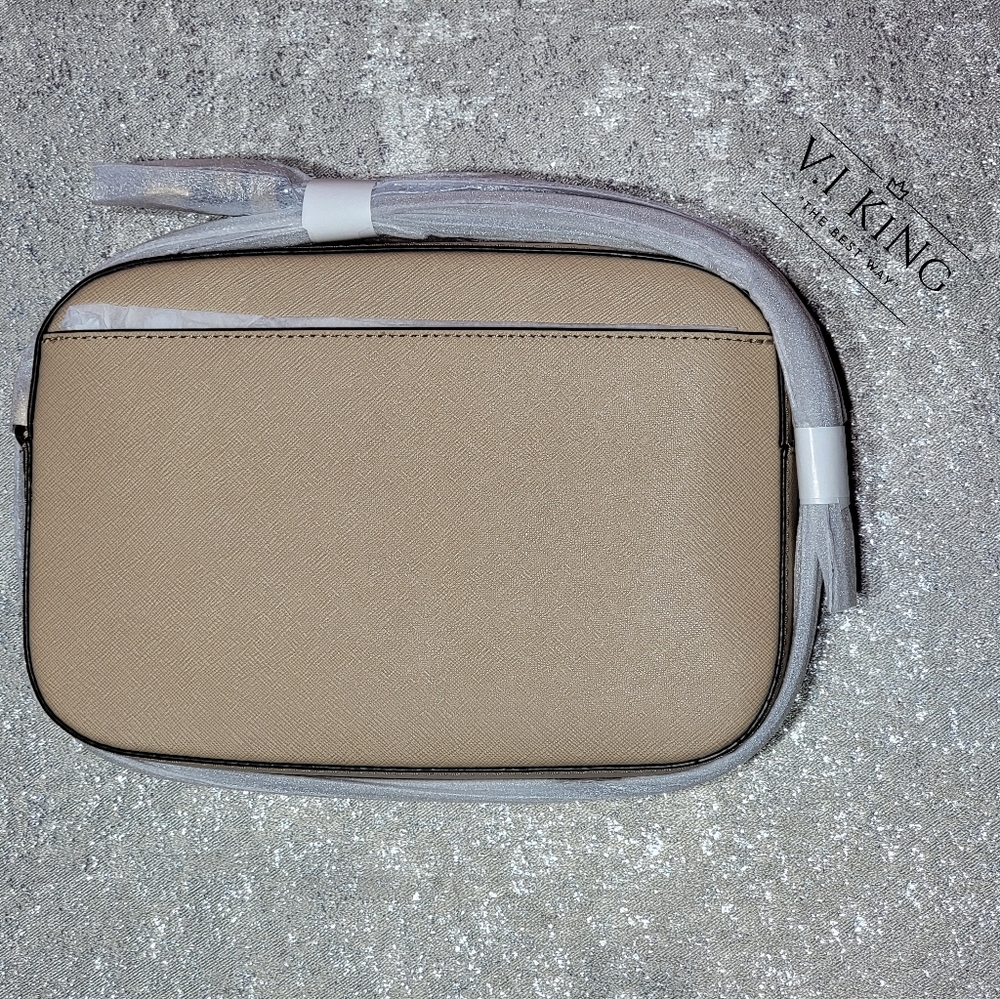 NWT Michael Kors Authentic Set Large Saffiano Leather Crossbody Bisque Bag - Picture 3 of 7